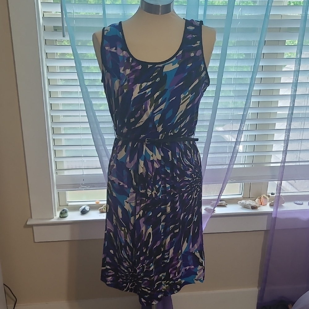 Studio I Blue Ruched Midi Sundress